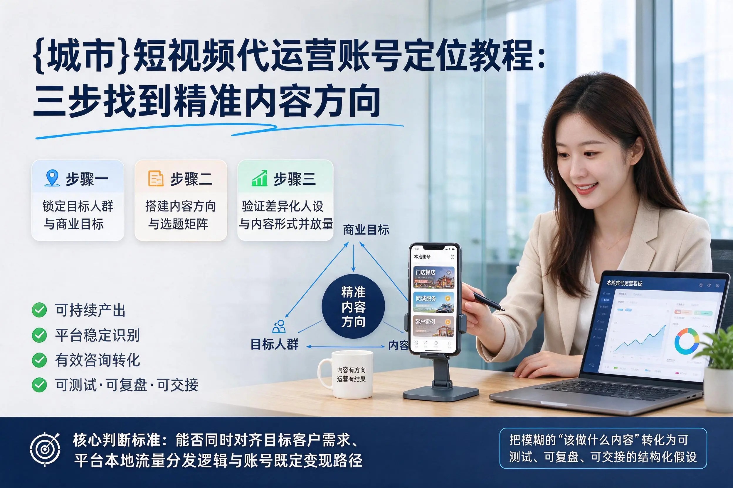 北海短视频代运营账号定位教程：三步找到精准内容方向