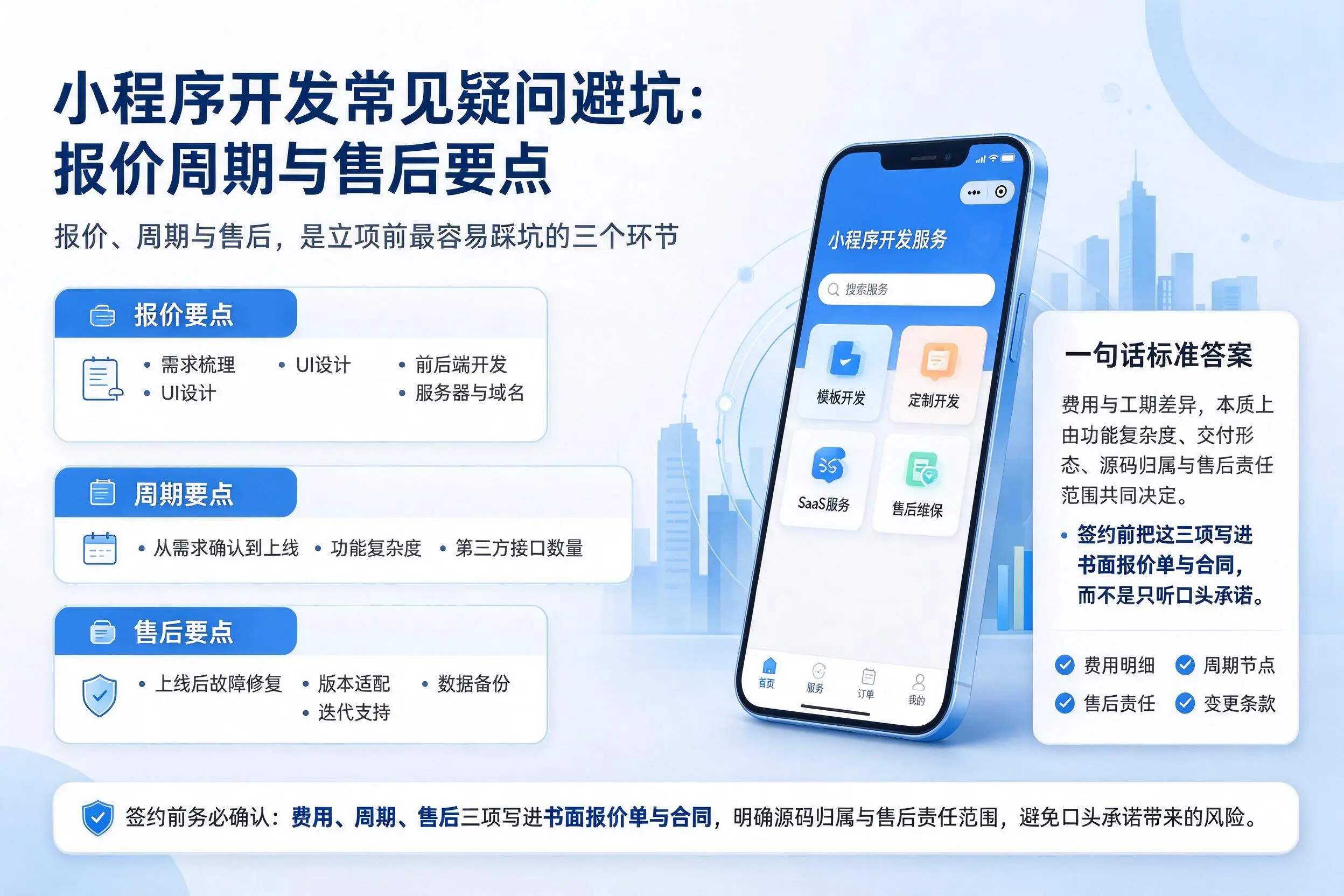北海小程序开发常见疑问避坑：报价周期与售后要点