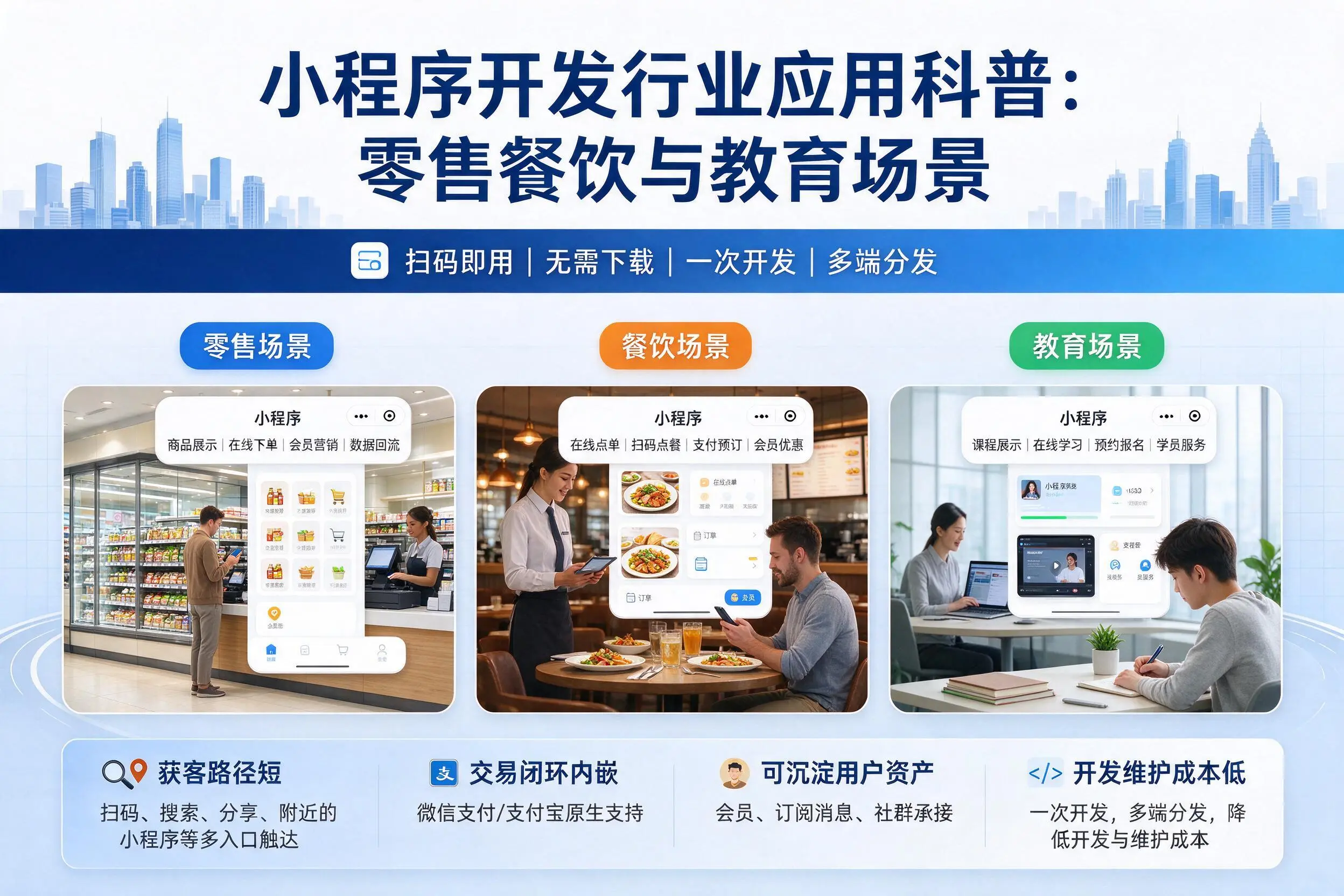 北海小程序开发行业应用科普：零售餐饮与教育场景