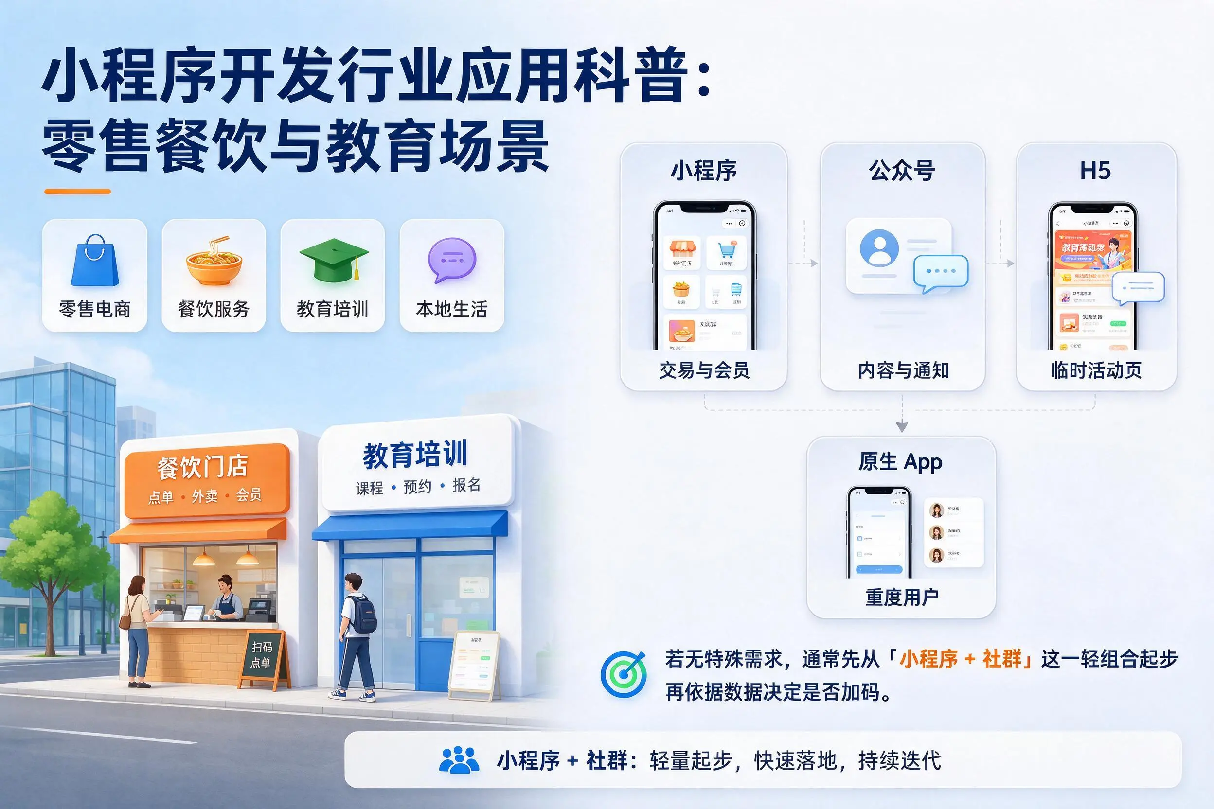 北海小程序开发行业应用科普：零售餐饮与教育场景