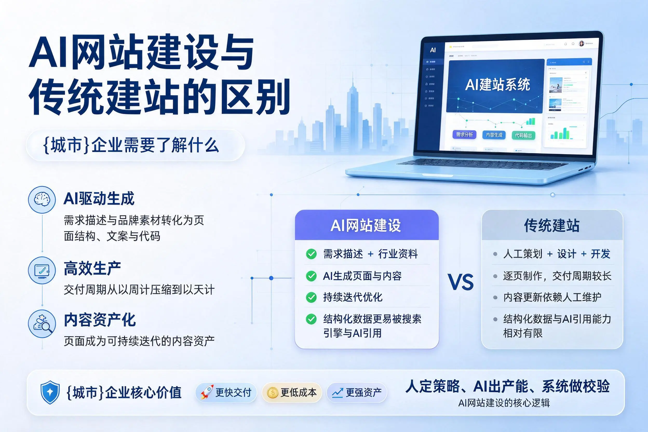 AI网站建设与传统建站的区别，北海企业需要了解什么