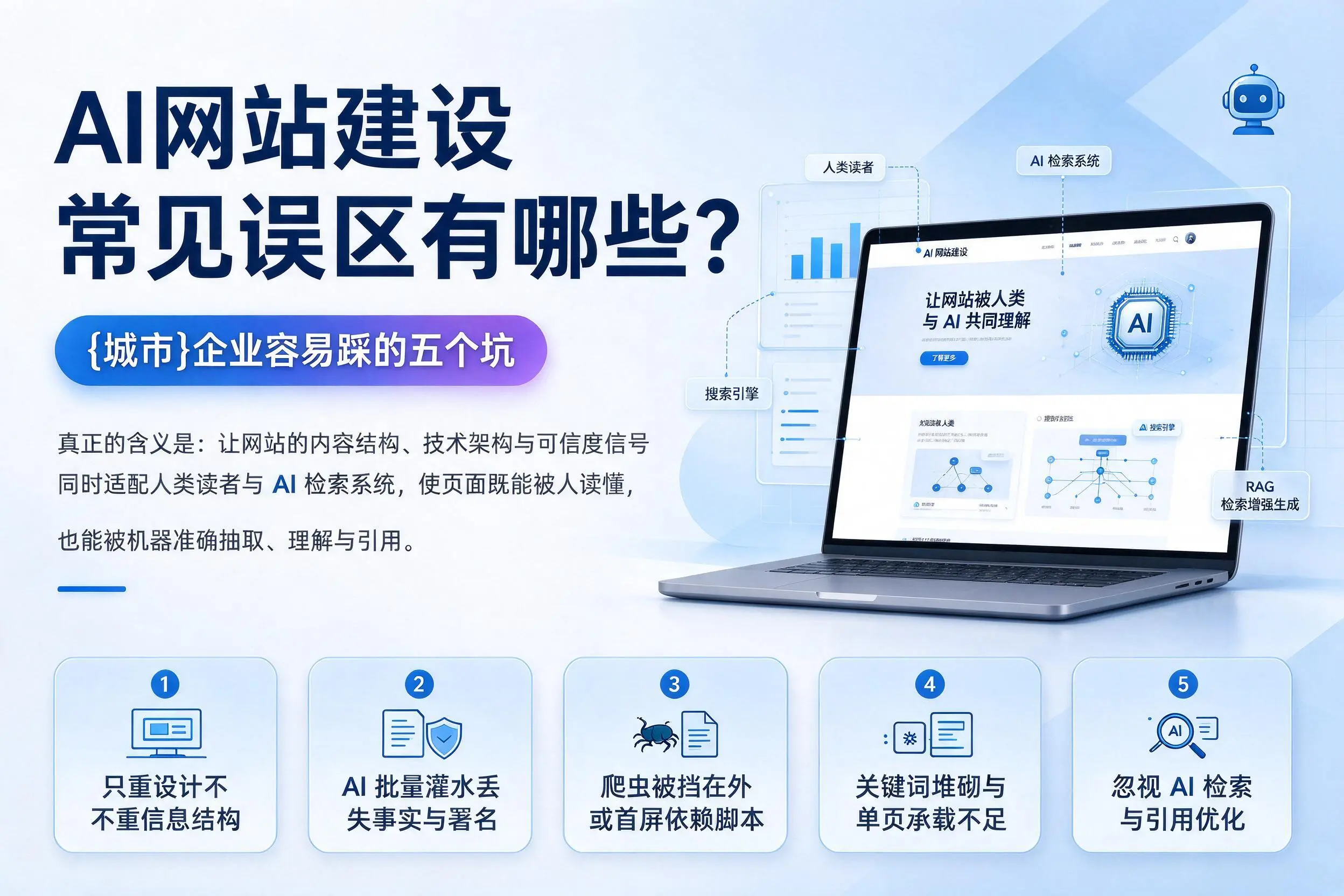 AI网站建设常见误区有哪些？北海企业容易踩的五个坑