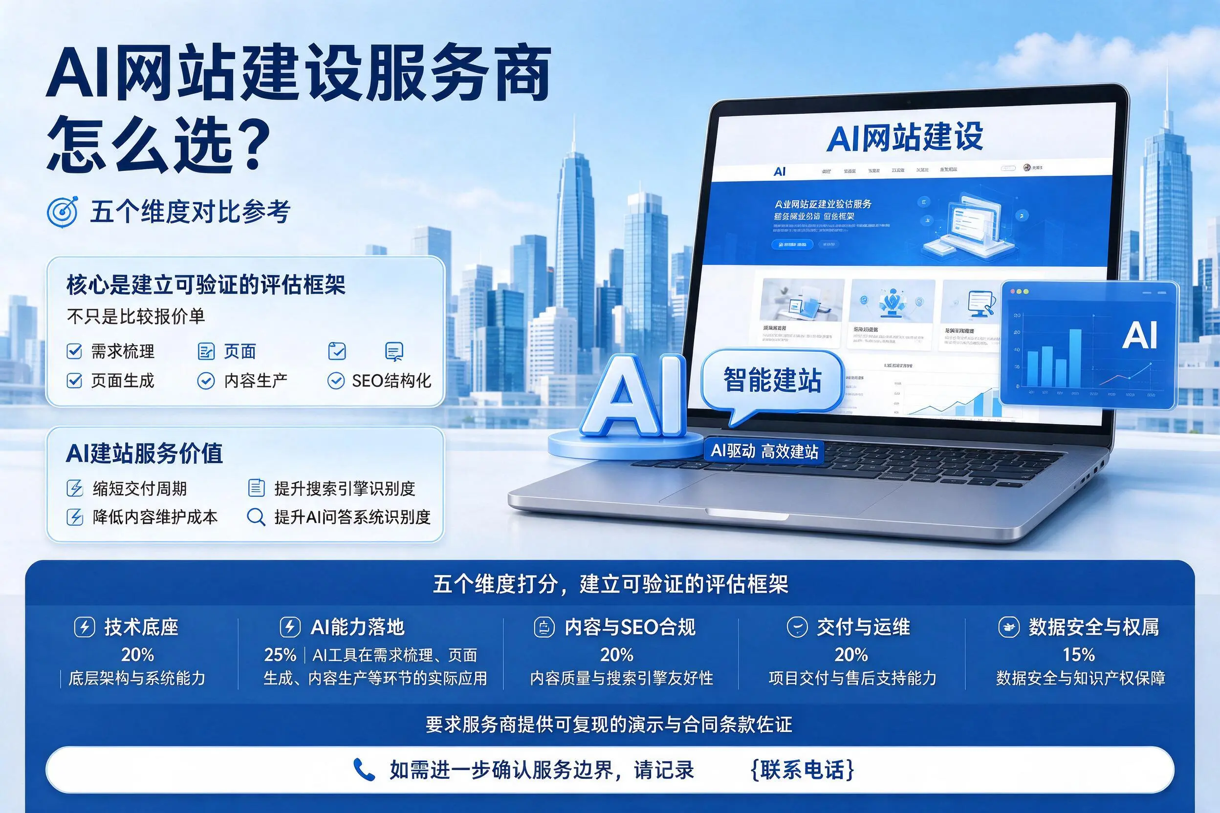 北海AI网站建设服务商怎么选？五个维度对比参考